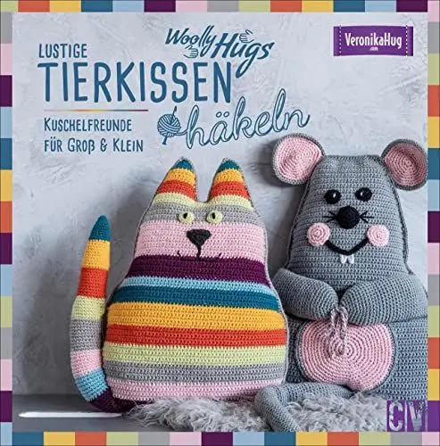 Produktbild: Woolly Hugs Lustige Tierkissen häkeln. Kuschelfreunde für Groß & Klein. Veronika Hug präsentiert detaillierte Anleitungen zu süßen Häkel-Tiermotiven.