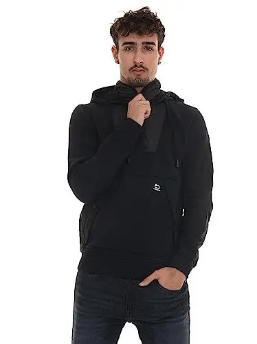 Produktbild: WOOLRICH Kapuzenpullover aus Baumwolle und Nylon Taslan Black MIXMEDIA HOODIE, Siehe Foto, L