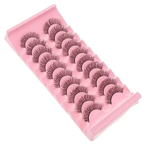 Produktbild: WOONEKY Set Mit 10 Natürlich Aussehenden Falschen Wimpern Für Frauen Geschwungene Wimpern Für Partys Und Den Alltag