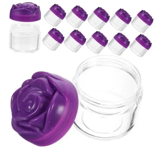 Produktbild: WOONEKY 12St Flaschen pädiprotect sichschutz abschminkwasser aufbewahrungsbehälter Schraubverschluss Reisedosen für Cremes Tiegel für Lotionen und Cremes Kosmetikdosen Plastik Violett