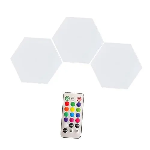 Produktbild: WOONEKY 1 Satz 3 Stück Licht Schlafzimmer Wandleuchte Berührungsempfindliche Sechseckige Wandleuchte Berührungsempfindliche Sechseckige Wandlampe Schlafzimmer Wandleuchten