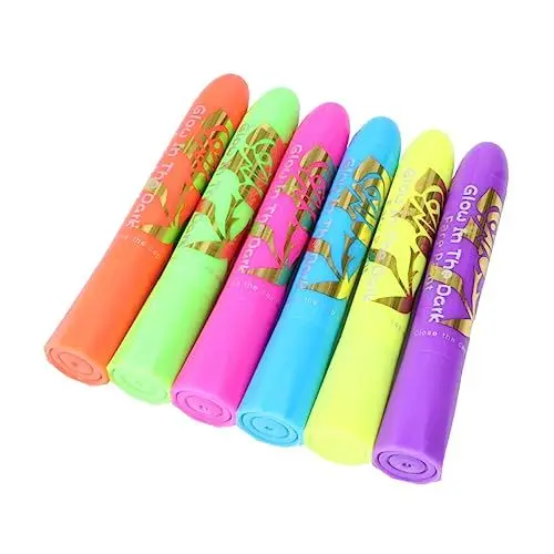 Produktbild: WOONEKY 1 Satz 6 Glow in the Dark Body Paint Buntstifte Malstifte Schminkstift halloween schminke halloween make up Decklack Gesichtsfarbe abwaschbare Stifte bilden Glasur