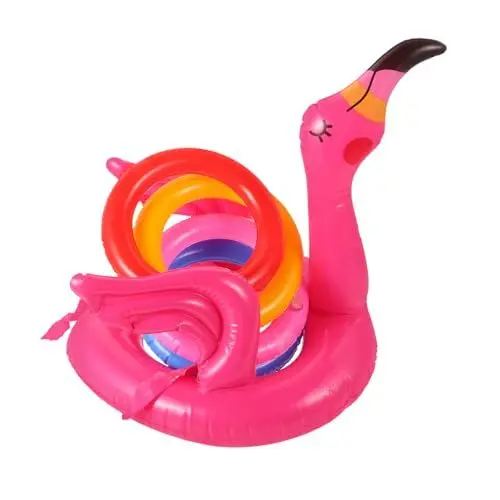 Produktbild: WOONEKY 1 Satz Aufblasbare Flügel Flamingo Wurfspiele Pool Aufblasbar Ringwurfspiel Für Kinder Ring-wurf Flamingo-partydekorationen Ringwurfspielzeug Ringwurf Im Pool Wurfringspielzeug PVC