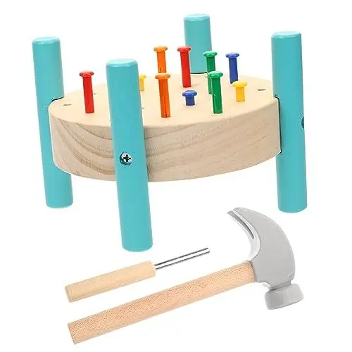 Produktbild: WOONEKY Baby-werkbank-Spielzeug Kleinkind-hämmerspiel Sicheres Holz-Nagel-schlagspielzeug Für Die Entwicklung Von Jungen Und Mädchen
