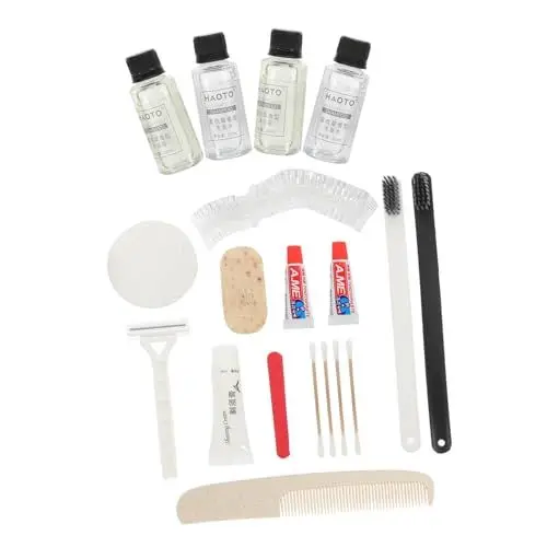 Produktbild: WOONEKY 1 Satz Toilettenartikel Shampoo Für Männer Einmaliges Duschgel Shampoo Männer Reiseshampoo Reise-kosmetikset Körperwäsche Für Männer Reisebedarf Körperpflegeprodukt Zahnbürste Abs