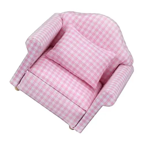 Produktbild: WOONEKY Dekoratives Mini-Sofa-Set Aus 1 Kariertem Stoff Für Miniatur- - Fotografie-Requisiten