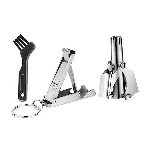 Produktbild: WOONEKY 1satz Nasenhaarschneider-set Aus Mit Schere Nageltrimmer Und Reinigungspinsel Sicher Und Schmerzfrei Für Reisen Und An Männer