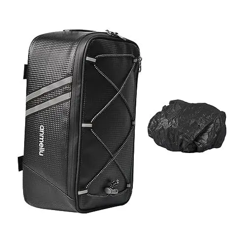 Produktbild: WOONEKY 1 Stück Packung Hecktasche Fahrrad-vorderrahmen Fahrradpacktaschen Fahrradtasche Mit Großem Fassungsvermögen Fahrräder Elektrisch Fahrradreisen Reittasche E-Bike Pu-Leder Black