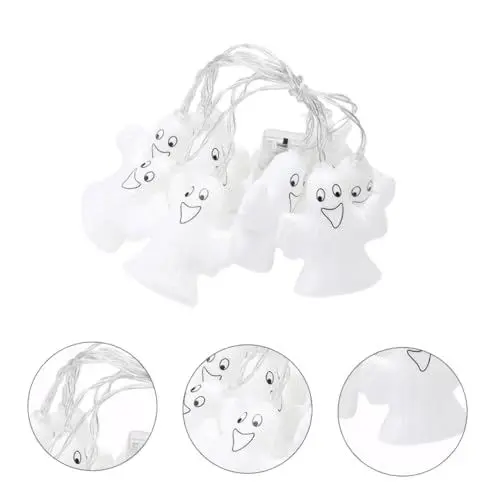 Produktbild: WOONEKY 1stück Ghost String Lights Für Halloween-dekoration Batteriebetrieben Warme Lichter Für Garten Und Innenräume Festbeleuchtung Für Partys Und Geisterfestivals