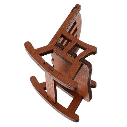 Produktbild: WOONEKY 1pc Puppen Schaukelstuhl Miniatur Retro Stil Mini Schaukelstühle Für Puppenhaus