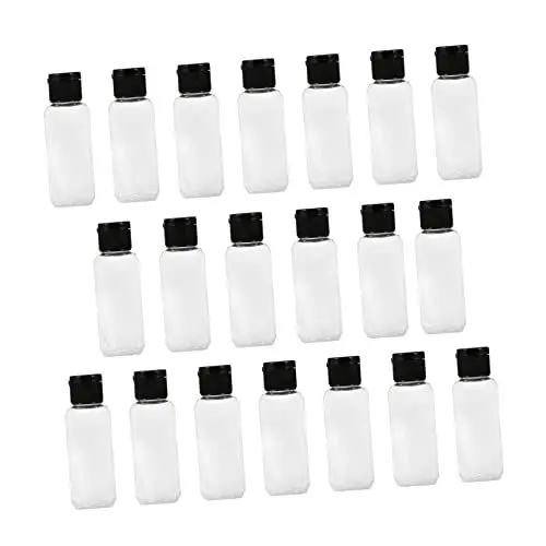 Produktbild: WOONEKY 50 Ml Quadratische Flasche Auslaufsichere Reiseflasche Aus Kunststoff Kosmetik Für Outdoor-camping-reisen 20 Stück