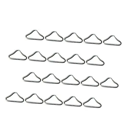 Produktbild: WOONEKY 22 Stück Spezialring Für Trampolin Metall Dreiecksringe Ersatz Trampolin Ringe Outdoor Trampolin Ringe Tragbare Trampolin Schnallen Trampolin Schnallen Ersatz