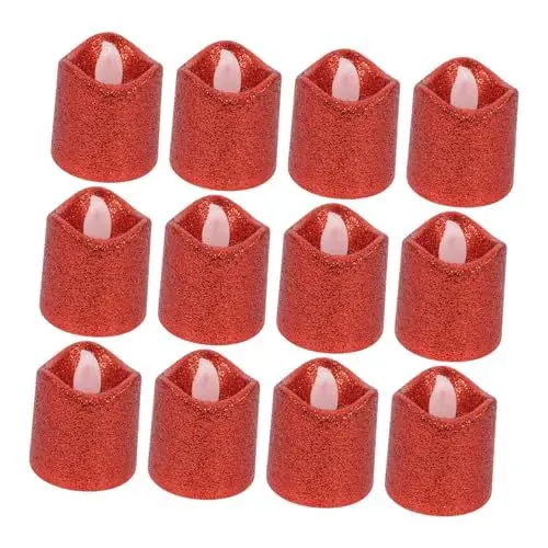 Produktbild: WOONEKY Lebendige Hochzeit Tee Lichter Kerzen 24 Stücke Elektrische Dekorative Kerze Lampe Sicher Desktop Ornament