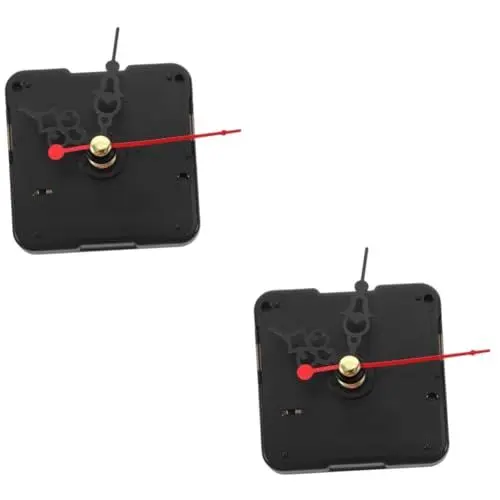 Produktbild: WOONEKY 2 Sätze DIY Uhrwerk ersatzteile Wall Clock wanduhre uhrenzeiger Uhrmechanismus Uhrwerk-Bausatz Uhrmotor und Zeiger DIY-Wanduhr-Reparaturteile Uhrzeiger Wanduhrwerk Plastik Black