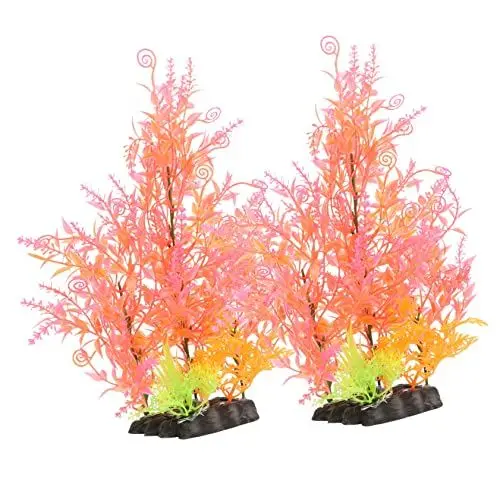 Produktbild: WOONEKY 2pcs Aquarium Pflanzen Tassen Künstliche Pflanzen Für Aquarium Dekorationen Betta Fisch Tank Zubehör