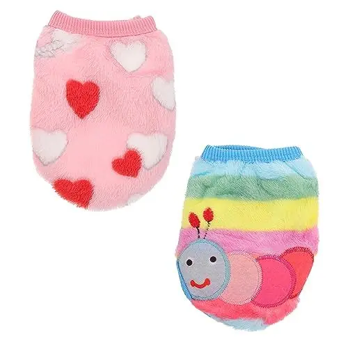 Produktbild: WOONEKY Haustier-Geburtstags-Outfit – 2-teilig Und Weste Für Kleintiere – Weiches Fleece – Geeignet Für Den Winter
