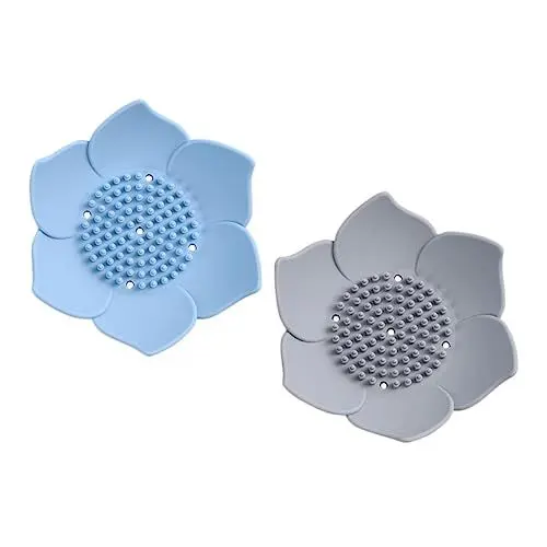 Produktbild: WOONEKY Lily Seifenschale 2er-Pack Selbstentleerende Seifenschale Modernes Material Für Einfache Reinigung Und Dekoration