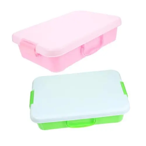 Produktbild: WOONEKY 2 Stück Tragbare Sandkasten mit Deckel Kunststoff Spieltray für Multifunktionale Aufbewahrungsbox für Bastelbedarf Leicht und Sicher für Unterwegs