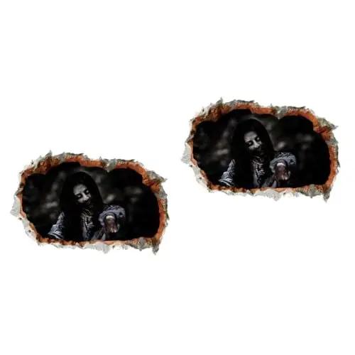 Produktbild: WOONEKY 2st Halloween-wandtattoos 3d-wandaufkleber Halloween Klammert Sich An Halloween-wanddekoration Wandtattoo Dekoration Beängstigende Fensterklammern Halloween-fensteraufkleber Black