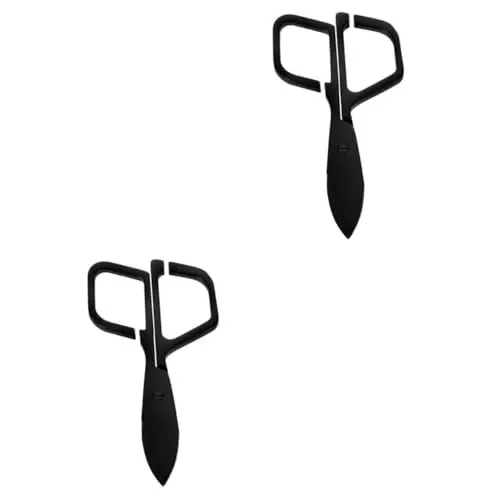 Produktbild: WOONEKY 2st Nasenhaartrimmer Bartschere Gesichtshaarschere Kleine Haarschere Augenbrauenschere Vibrissenschere Haarentfernungsschere Bart Augenbrauen Trimmer Black Rostfreier Stahl
