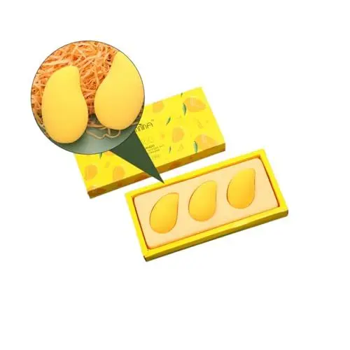 Produktbild: WOONEKY 3 Stücke Mango Geformt Schwamm Make-up Gesicht Werkzeug Kosmetik Set Schönheit Blending Schwamm
