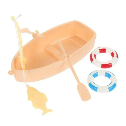 Produktbild: WOONEKY 3 Sätze Puppenhaus-schwimmring Mikro Kleines Schwimmringdekor Fee Segelboot- Miniatur-strandzubehör Zum Basteln Ornament Dekorationen Für Strandpaddel Mini-paddelboot Plastik