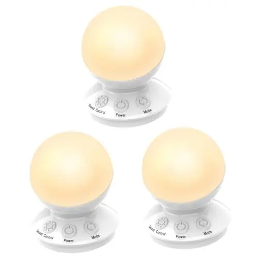 Produktbild: WOONEKY 3 Stk Nachtlicht Schreibtischlampe Nachtlicht dekoratives Nachtlicht LED-Nachtlicht RGB-Tischleuchte rgb lichter night lamp for room LED-Leuchten Tischlicht Abs Weiß