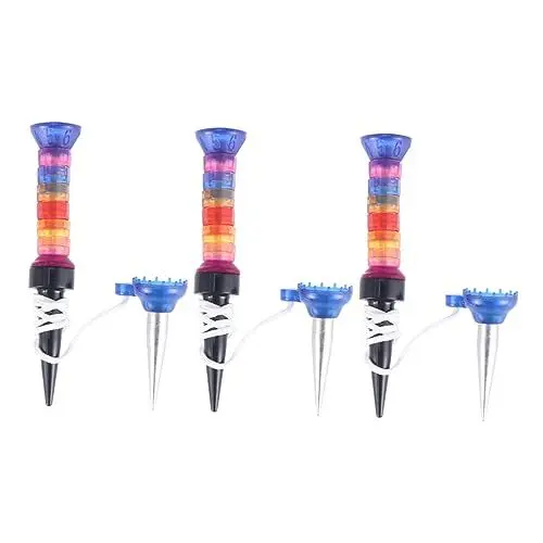 Produktbild: WOONEKY 3 Stück Premium Golf Tees Kunststoff Langlebig Widerstandsfähig für Training Tee für Stärkere Drives Zufällige Farbe Zufällige Farbe