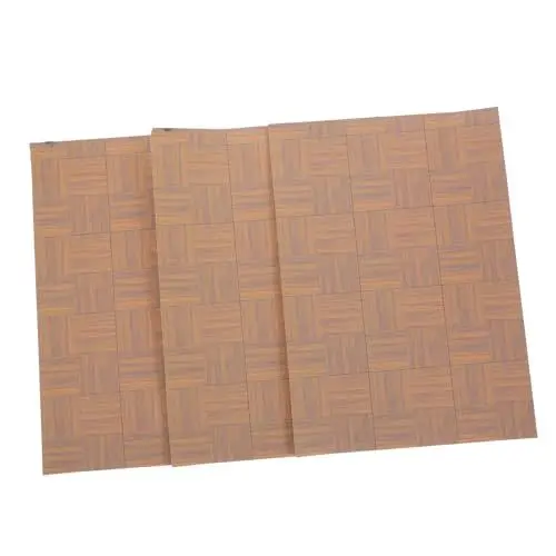 Produktbild: WOONEKY Bodenpapier Für Miniatur-puppenhäuser – 3 Selbstklebende Bodenaufkleber Für Mini-häuser Rustikales Design