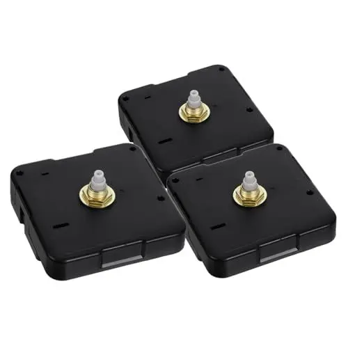 Produktbild: WOONEKY 3 Teiliges Uhrwerk Uhrmotor Set Uhrwerk Ersatzuhr Ersatzmechanismus Uhrteile Wanduhr Zubehör Ersatzuhrwerk Uhrmotoren Abs Schwarz