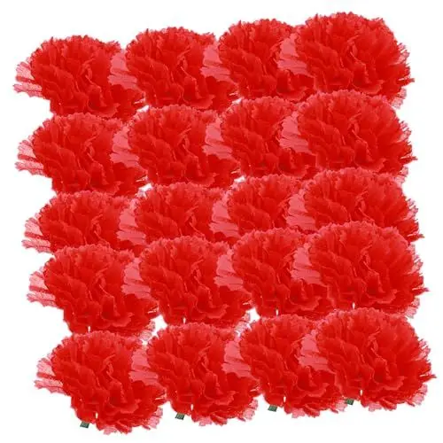 Produktbild: WOONEKY 40 STK Nelke Blütenkopf künstliche Nelken gefälschte Nelke klein künstliche blüten Artificial Flower Wohnkultur hochzeitsdeko simulierte Nelke falsches Nelkendekor Seidenblume rot