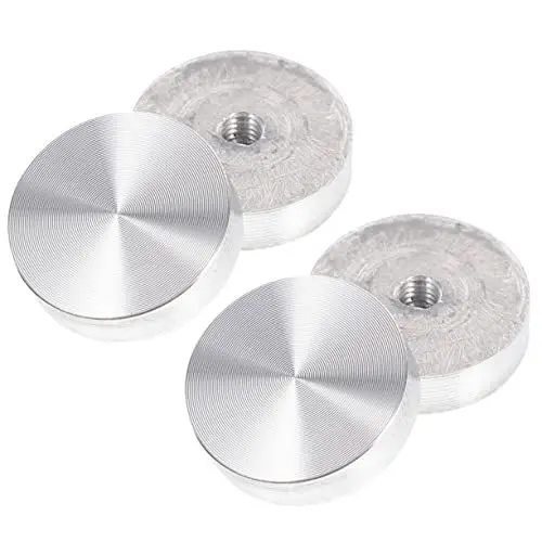 Produktbild: WOONEKY 4 Stücke Aluminium Kreis Discs Glas Tisch Top Adapter-Pads Einfache Installation Für Tisch