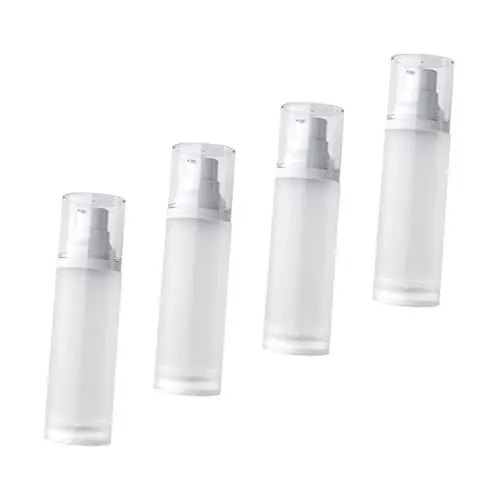 Produktbild: WOONEKY 4 Stück gefrostete Lotionflasche Leere Schaumpumpflasche Handseifenspender Sahneflasche reiseflaschen travel Bottle duschgel Spender Pumpflasche mit Lotion Vakuumflasche Plastik