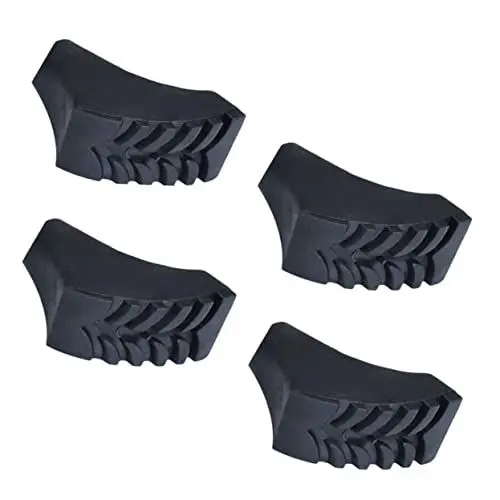 Produktbild: WOONEKY 4 Stücke Trekking Abdeckung Tragen-Widerstand Wandern Cane Protector Gummi Fuß Abdeckung