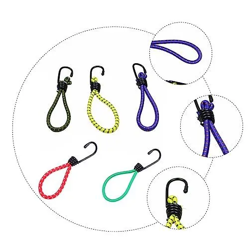 Produktbild: WOONEKY 5stücke Zeltfeste Zubehör Mit Haken Elastische Bindung Seil Schnalle Für Camping Outdoor Zelte