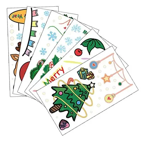 Produktbild: WOONEKY 6St Weihnachtsfensteraufkleber Weihnachtsbaum-Fensteraufkleber entfernbare weihnachtswandtattoos Weihnachtsfensterbilder Fensterdeko Weihnachten Dekor Weihnachtsschaufenster haftet
