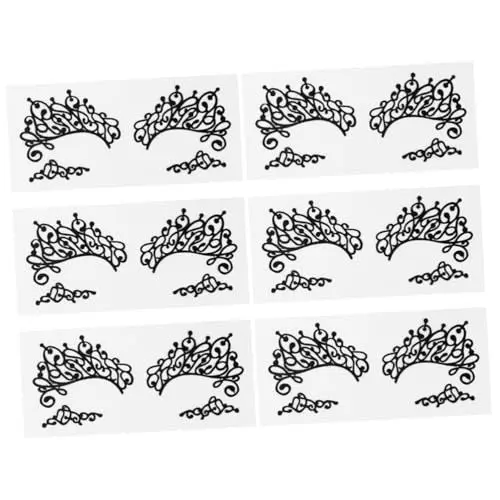 Produktbild: WOONEKY 6 Paare Spitze Eyeliner Aufkleber Glitzerliner Für Die Augen Halloween-auge Lidschatten Augenaufkleber Make-up-augen-aufkleber Glitzeraufkleber Glitzerauge Black Papier