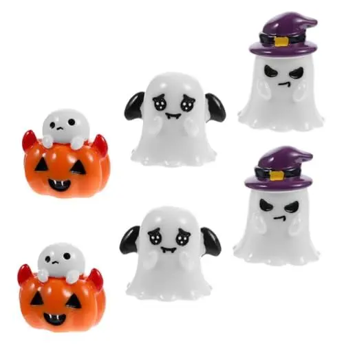 Produktbild: WOONEKY 6 Stück Halloween Layout Dekoration Mini Gartendekorationen Halloween Requisiten Harz Basteldekoration Puppenhaus Dekoration Desktop Verzierung Halloween Ornament Halloween