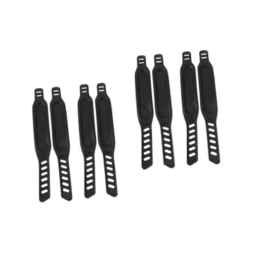 Produktbild: WOONEKY 8 STK Fahrradpedalgurte Riemen Für Heimtrainer Fahrradpedale Mit Riemen Sportfahrrad Zehenclip-Pedale Fixie-pedalriemen Fitnessfahrrad Zehenkäfigpedale Pedale Für Heimtrainer Black