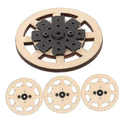 Produktbild: WOONEKY Automobilzubehör 4 Stück Autozubehör Spielzeug Holz Spielzeugautoteile Kleine Räder Spielzeugautoräder Zubehör Für Spielzeugautos