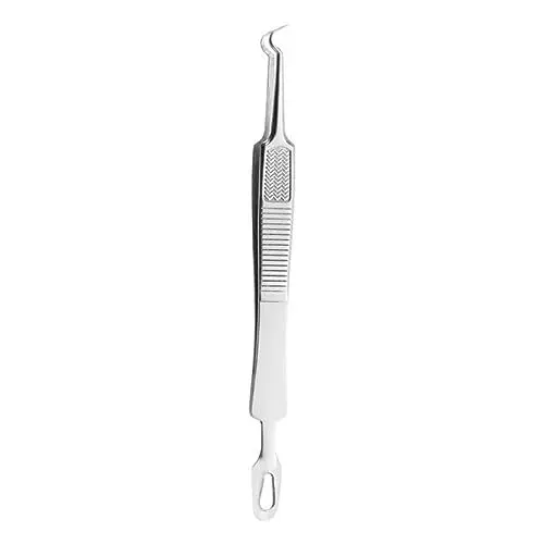 Produktbild: WOONEKY Pickel-Pinzetten-Set 3-teilig gebogener Clip Edelstahl Doppelkopf -Werkzeug