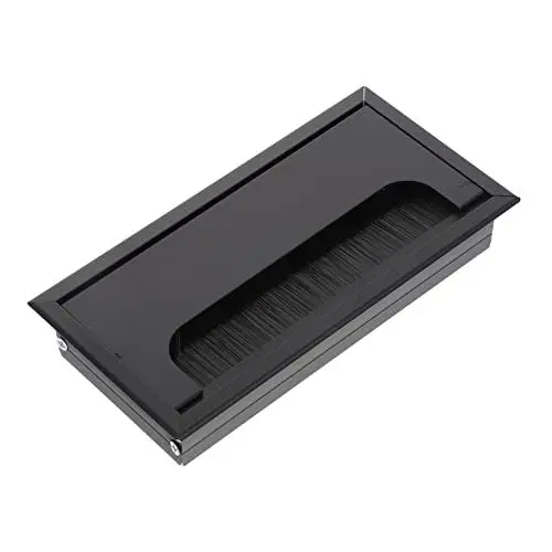 Produktbild: WOONEKY Quadratische Form Schreibtisch Ösen Draht Management Abdeckung 80x160mm Kabel Loch