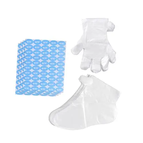 Produktbild: WOONEKY Fußabdeckung Kunststoffhandschuhe Handschuhe Einweg-Fußfolie Einweg-Fußabdeckung Kunststoff-Einweghandschuhe Stiefel Pediküre-Set Atmungsaktive Handschuhe Einweg Fußgipsabdeckung