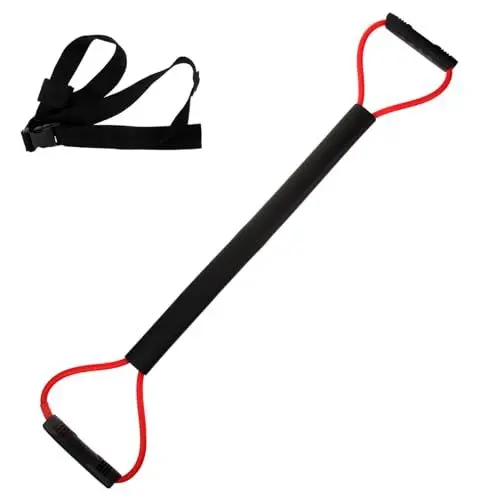 Produktbild: WOONEKY -Gummiband Ausarbeiten Von Griffbändern Übungsschnur Mit Griff Kraftband Mit Griff Fitness-trainingsbänder Physische Widerstandsband Für Krafttraining Emulsion Rot