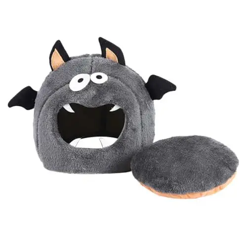 Produktbild: WOONEKY Haustierbett Halloween-hamsterversteck Kühlendes Hamsterhaus Hamsternest Für Meerschweinchen Hamsterverstecke Hamsterhütte Kaninchen Hamsterbett Hamsterkäfige Flanell Grey