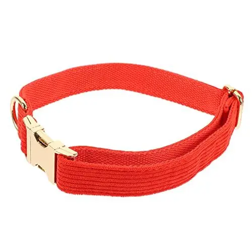 Produktbild: WOONEKY Hundehalsband triffier bescherung Weihnachten weinachts picknicker hochzeitslaken Welpenhalsband aus Stoff Sportzubehör Halskreis des Hundes Kragen mit schlichtem Design Tuch rot