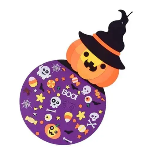Produktbild: WOONEKY Halloween Kürbis Bastelset Filz Für Mädchen Handwerkliche Deko- Für Drinnen Und Draußen Kreative Bastelaktivität Gestaltung Unvergesslicher Erinnerungen
