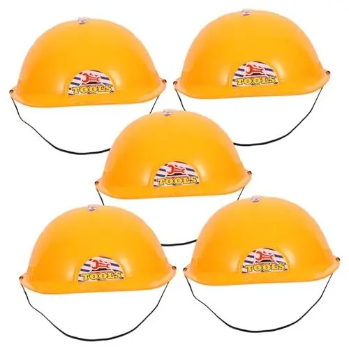 Produktbild: WOONEKY Kinderspielzeug 5St Simulations Helm Kinder Spielzeug Sicherheitshelm Kinder Partyhut Bauarbeiter Spielzeug Für Kinder
