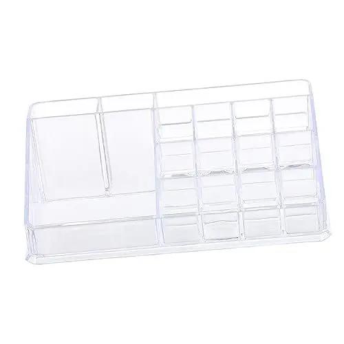 Produktbild: WOONEKY Kosmetik Organizer Transparent Fächer Aufbewahrungsbox für Lippenstifte und Make Up Praktischer Desktop Organizer für Schminktisch und Schlafzimmer Design für Ordentliche