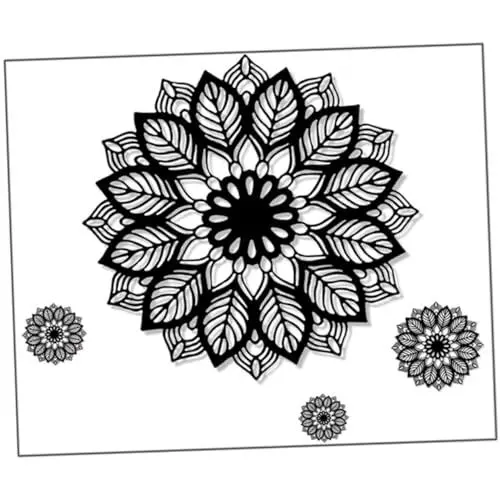 Produktbild: WOONEKY Mandala Wandaufkleber Blumen Removable Aufkleber Pvc Wohnzimmer Esszimmer Wanddeko Yoga Meditationsraum Zimmerwand Zimmerdeko